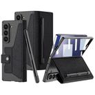 For Samsung Galaxy Z Fold7 5G GKK Integrated Armor Flip Leather Case with Pen Slot, Stylus Not Included(Litchi Texture) - 1