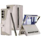 For Samsung Galaxy Z Fold7 5G GKK Integrated Armor Flip Leather Case with Pen Slot, Stylus Not Included(Titanium Grey) - 1