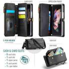 For Samsung Galaxy Z Fold3 CaseMe C36 Card Slots Zipper Wallet RFID Anti-theft Leather Phone Case(Black) - 3