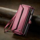 For Samsung Galaxy Z Fold3 CaseMe C36 Card Slots Zipper Wallet RFID Anti-theft Leather Phone Case(Wine Red) - 2