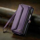 For Samsung Galaxy Z Fold4 CaseMe C36 Card Slots Zipper Wallet RFID Anti-theft Leather Phone Case(Purple) - 2