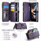 For Samsung Galaxy Z Fold4 CaseMe C36 Card Slots Zipper Wallet RFID Anti-theft Leather Phone Case(Purple) - 3