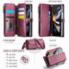For Samsung Galaxy Z Fold4 CaseMe C36 Card Slots Zipper Wallet RFID Anti-theft Leather Phone Case(Wine Red) - 3