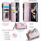 For Samsung Galaxy Z Fold4 CaseMe C36 Card Slots Zipper Wallet RFID Anti-theft Leather Phone Case(Pink) - 3