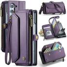 For Samsung Galaxy Z Fold6 5G CaseMe C36 Card Slots Zipper Wallet RFID Anti-theft Leather Phone Case(Purple) - 1