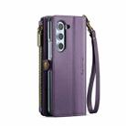 For Samsung Galaxy Z Fold6 5G CaseMe C36 Card Slots Zipper Wallet RFID Anti-theft Leather Phone Case(Purple) - 3