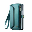 For Samsung Galaxy Z Fold6 5G CaseMe C36 Card Slots Zipper Wallet RFID Anti-theft Leather Phone Case(Blue-green) - 2