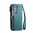 For Samsung Galaxy Z Fold6 5G CaseMe C36 Card Slots Zipper Wallet RFID Anti-theft Leather Phone Case(Blue-green) - 3