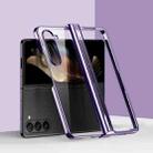 For Samsung Galaxy Z Fold6 Three Parts 6D Electroplating PC Shockproof Phone Case(Purple) - 1