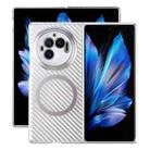 For vivo X Fold3 6D Plated Carbon Fiber Clear Magsafe PC Phone Case(Starlight Silver) - 1