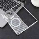 For vivo X Fold3 6D Plated Carbon Fiber Clear Magsafe PC Phone Case(Starlight Silver) - 2