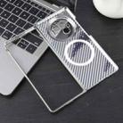 For vivo X Fold3 6D Plated Carbon Fiber Clear Magsafe PC Phone Case(Starlight Silver) - 3