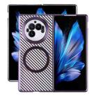 For vivo X Fold3 6D Plated Carbon Fiber Clear Magsafe PC Phone Case(Aurora Purple) - 1