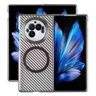For vivo X Fold3 6D Plated Carbon Fiber Clear Magsafe PC Phone Case(Titanium Grey) - 1
