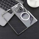 For vivo X Fold3 6D Plated Carbon Fiber Clear Magsafe PC Phone Case(Titanium Grey) - 3