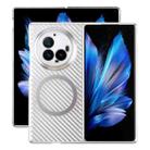 For vivo X Fold3 Pro 6D Plated Carbon Fiber Clear Magsafe PC Phone Case(Starlight Silver) - 1