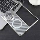 For vivo X Fold3 Pro 6D Plated Carbon Fiber Clear Magsafe PC Phone Case(Starlight Silver) - 2