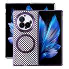 For vivo X Fold3 Pro 6D Plated Carbon Fiber Clear Magsafe PC Phone Case(Aurora Purple) - 1