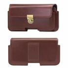 For Phones Below 6.7 inches Retro Wallet Style Horizontal Phone Waist Bag(Brown) - 1