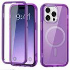 For iPhone 15 Pro Max Colorful MagSafe Magnetic PC Hybrid TPU Phone Case(Dark Purple) - 1