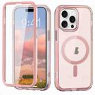 For iPhone 15 Pro Colorful MagSafe Magnetic PC Hybrid TPU Phone Case(Pink) - 1