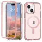 For iPhone 15 Plus Colorful MagSafe Magnetic PC Hybrid TPU Phone Case(Pink) - 1