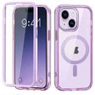 For iPhone 15 Plus Colorful MagSafe Magnetic PC Hybrid TPU Phone Case(Light Purple) - 1