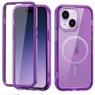 For iPhone 15 Colorful MagSafe Magnetic PC Hybrid TPU Phone Case(Dark Purple) - 1