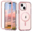 For iPhone 14 Plus Colorful MagSafe Magnetic PC Hybrid TPU Phone Case(Pink) - 1