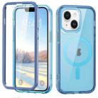 For iPhone 14 Plus Colorful MagSafe Magnetic PC Hybrid TPU Phone Case(Blue) - 1