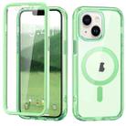 For iPhone 14 Plus Colorful MagSafe Magnetic PC Hybrid TPU Phone Case(Green) - 1