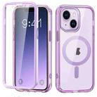 For iPhone 14 Plus Colorful MagSafe Magnetic PC Hybrid TPU Phone Case(Light Purple) - 1