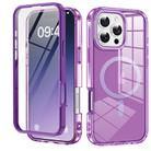 For iPhone 16 Pro Max Colorful MagSafe Magnetic PC Hybrid TPU Phone Case(Dark Purple) - 1