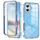 For iPhone 16 Plus Colorful MagSafe Magnetic PC Hybrid TPU Phone Case(Blue) - 1