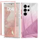 For Samsung Galaxy S24 Ultra 5G IMD Gradient Feather PC + TPU Phone Case(Light Pink) - 1