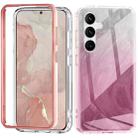 For Samsung Galaxy S24+ 5G IMD Gradient Feather PC + TPU Phone Case(Light Pink) - 1