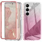 For Samsung Galaxy S24 5G IMD Gradient Feather PC + TPU Phone Case(Light Pink) - 1