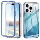 For iPhone 15 Pro Max IMD Gradient Feather PC Hybrid TPU Phone Case(Blue) - 1