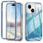 For iPhone 15 Plus IMD Gradient Feather PC + TPU Phone Case(Blue) - 1