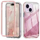 For iPhone 15 Plus IMD Gradient Feather PC + TPU Phone Case(Light Pink) - 1