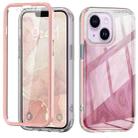 For iPhone 14 Plus IMD Gradient Feather PC + TPU Phone Case(Light Pink) - 1