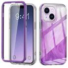 For iPhone 14 Plus IMD Gradient Feather PC + TPU Phone Case(Purple) - 1