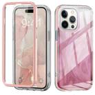 For iPhone 14 Pro IMD Gradient Feather PC Hybrid TPU Phone Case(Light Pink) - 1