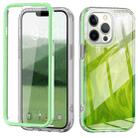 For iPhone 13 Pro IMD Gradient Feather PC + TPU Phone Case(Green) - 1