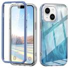 For iPhone 13 IMD Gradient Feather PC + TPU Phone Case(Blue) - 1
