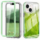 For iPhone 13 IMD Gradient Feather PC + TPU Phone Case(Green) - 1