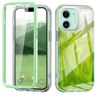 For iPhone 12 IMD Gradient Feather PC Hybrid TPU Phone Case(Green) - 1