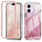 For iPhone 12 IMD Gradient Feather PC Hybrid TPU Phone Case(Light Pink) - 1