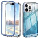 For iPhone 12 Pro Max IMD Gradient Feather PC Hybrid TPU Phone Case(Blue) - 1