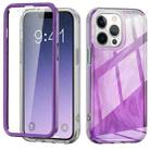 For iPhone 12 Pro Max IMD Gradient Feather PC + TPU Phone Case(Purple) - 1